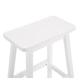 2pcs Pine Wood Saddle Seat Bar Stool White 53405809