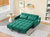 55 "green velvet sofa, elegant with convenient pockets, clever interpretation of the three-in-one W3371P315005