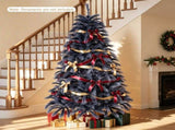 6FT Gray Pre-Lit Feather Style Christmas Tree, , 430 Branch Tips, 200 Warm White LEDs, Hinged 09425013