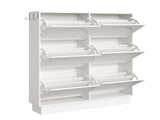 Modern Elegant Narrow Tipping Bucket Shoe Cabinet with 6 Flip Drawers, Space Saving Design, Cream N721P288699K
