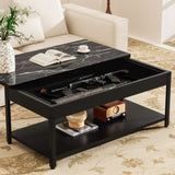 Rectangular double-layer coffee table with hidden storage compartment and fingerprint lock - Living W396P307337