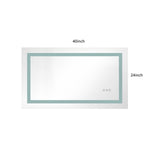 ZUN 40x24 Inch LED Bathroom Mirror with Frontlit and Backlit, Wall Mounted Vanity Mirror with Smart 68565171