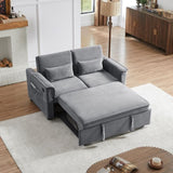 Modern Fabric Convertible Loveseat Sleeper Sofa Couch with Adjustable Backrest, 2 Seater Sofa With W1123P283618