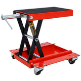 1100lb Motorcycle lift with dolly Jack,Scissor Lift Jack Wide Deck,Front Rear Center Tire Wheel W46540328