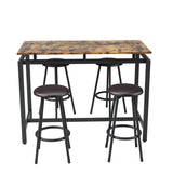 5-Piece Kitchen Counter Height Table Set, Bar Table with 4 Stools W57863979