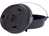 pre-Seasoned Cast Iron Dutch Oven With Skillet Lid, Outdoor Camping Deep Pot for Camping Fireplace 06474652