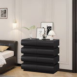 8 Drawer Dresser for Bedroom, Black Dresser No Handle, Modern 8 Chest of Drawers with Wide Storage W757P235733