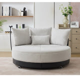 52.75'' Oversized Round Swivel Chair,360&deg Swivel Chair, Couples W1628P218357