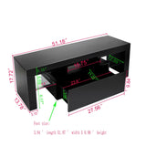 Elegant Household Decoration LED TV Cabinet with Single Drawer Black 93609481