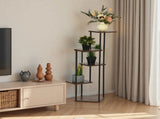 Tiered Corner Plant Stand, Tall Indoor Metal & MDF Flower Shelf, Multi-Layer Display Rack for Living 85306430