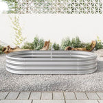 ZUN Raised Garden Bed Outdoor, Oval Large Metal Raised Planter Bed for for Plants, Vegetables, and 79679439