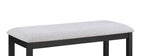 ZUN 1pc Black/Light Gray Counter Height Bench Dining Room Linen Look Fabric Upholstery Kitchen Dining B011P257338