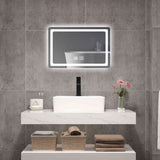 15 in. H LED Single Vanity Mirror in Polished Crystal Vanity LED Mirror for W2026P203528