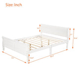 Full Size Wood Platform Bed with Headboard and Wooden Slat Support WF289141AAK