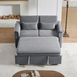 Modern Fabric Convertible Loveseat Sleeper Sofa Couch with Adjustable Backrest, 2 Seater Sofa With W1123P283618