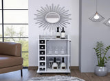 Savannah 6-Bottle 3-Shelf Bar Cart White B06280467