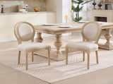 French Country Dining Chairs Set of 2, Upholstered Chairs with Round Back, Wire drawing and carving W3426P324272