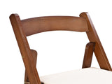 Upholstered folding chair, space saving, easy to carry, 4PCS, Walnut shelfBeige cushion,Dining room W49553920