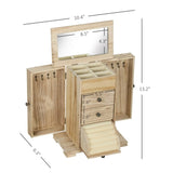 4-Tier Wooden Jewelry Box with Mirror 55405779