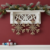 2PCS Set 17.7" Christmas Tree Decorations Large Wood Snowflake Ornaments Rustic Wall Art for Holiday 95566499