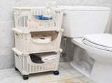 Plastic Storage Cart, Kitchen Storage, Rolling, Toy Storage, Laundry, Kitchen, Ivory 73843820