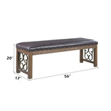 Raphaela Black Synthetic Leather & Weathered Cherry Finish Bench B2726P331706