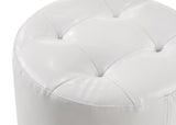 1pc Glam Contemporary Upholstered Round Swivel Vanity Stool Button Tufted Seat White B2741P322609