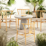 4PCS Weave Dining Chair, Mid-Century Modern Metal Rattan Chair for Kitchen Dining Living Room, Wood 93444531