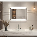 ZUN 23 in. W x 31 in. H LED Single Bathroom Vanity Mirror in Polished Crystal Bathroom Vanity LED Mirror W2026120513