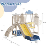 ZUN Toddler Slide, Kids Slide for Toddlers Age 1-4, 5 in 1 Baby Slide Outdoor Indoor Playground with W509P227263