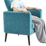 Teal Accent Chair, Boucle Chair,Barre Chair,Fabric Armchair Club Chair,Upholstered Arm Chair with W1028P212846