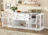 U-Style 58.3" Modern Buffet Sideboard with 4 Doors & 2 Drawers, Adjustable Shelves, Power Outlet, N711P437648K