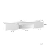 ZUN Floating TV Stand Wall Mounted with 16 Color LEDs,63" Modern TV Stand,Floating TV Cabinet W132166344