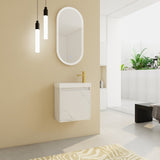 ZUN 20'' Floating Wall-Mounted Bathroom Vanity with Resin Sink & Soft-Close Cabinet Door 37020004