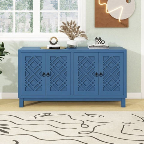 ZUN Large Storage Space Sideboard, 4 Door Buffet Cabinet with Pull Ring Handles for Living, Dining 39069160