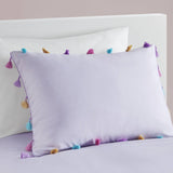 Tassel Comforter Set with Heart Shaped Throw Pillow Full/Queen B035P294223