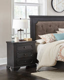 Traditional Design 3-Drawers Nightstand 1pc Charcoal Finish Rustic Style Bedroom Furniture B011P233653
