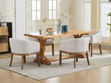 Mid Century Modern Upholstered Barrel Dining with Arms,Farmhouse Linen Kitchen & Dining Room 54662414