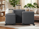 PP Trolley Case 20in 24in 28in 3PCS Suitcase Set Dark Gray 34460953
