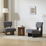 Modern Lounge Chair with Polyester Upholstery, Sturdy Wood Base With Black Finish, N767P241702C
