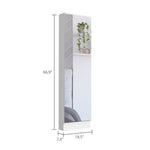 ZUN Cassidy Rectangle Tall Shoe Cabinet with Mirror White B06280408