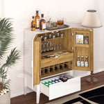 ZUN Bar Cabinet,Wine Bar Cabinet,Liquor Storage Credenza,Sideboard with Wine Racks & Stemware W679P151544