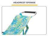 17 Inch Seat Height Beach Chair for Adults, Folding Portable Camping Chair with Headrest, Cup 84062613
