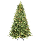 Artificial 7ft Green Christmas Tree with 1875 PE/PVC Mixed Branch Tips, 450 UL warm white led, 18259346