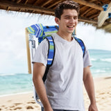 1pc Folding Beach Chair, 4 Position Portable Backpack Foldable Camping Chair with Headrest Cup 33362615