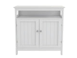 Bathroom standing storage with double shutter doors cabinet-White 01478226