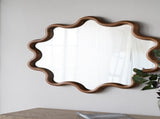 31" x 30" Wooden Accent Mirror with Unique Frame, Wall Mirror for Living Room Bedroom Entryway W2078135196