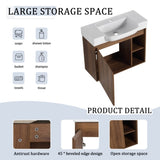 28'' Wall-Mounted Bathroom Vanity with White Ceramic Sink & Soft-Close Door, KD-Packing W999P263409