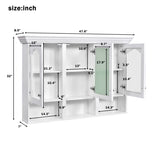 47" Wall Mounted Bathroom Cabinet with Mirror, Cabinet with 3 Adjustable Shelves and 3 Open N710P264268K