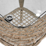 3-piece Outdoor Chair&Table Set Chat Set 2-person Rattan Seating Group with Two Swivel Chairs and a N719P234190N